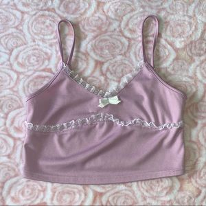 Purple White Laced Baby Doll Tank
